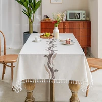 table cloths chair sashes for wedding decoration table linen tablecloth with embroidery kitchen ornaments hem pendant