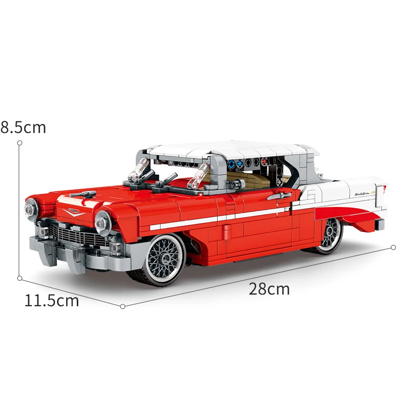 

MOC 814pcs Classic Car City Pull Back Sports Car Building Block Model High-Tech Speed Roadster Kid Toy Assembled DIY Bricks Gift