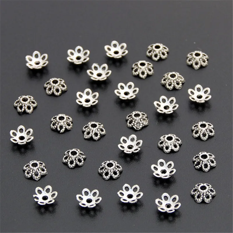 20 шт серебряный цвет цветок разделитель бусины чашка для рукоделия Шарм