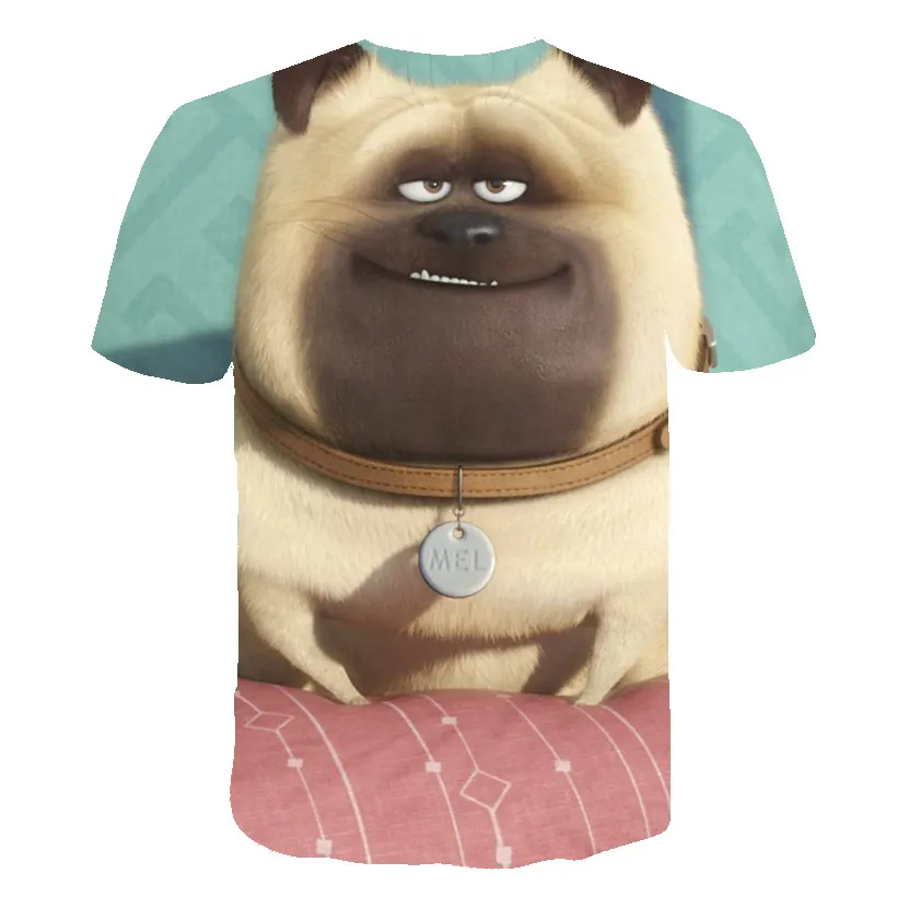 

2021 cute 3D Cartoon Dog T Shirt kids Summer clothes Short-sleeve Animal Printed T-shirt Boys Funny Teenager Kids Tops O-Neck