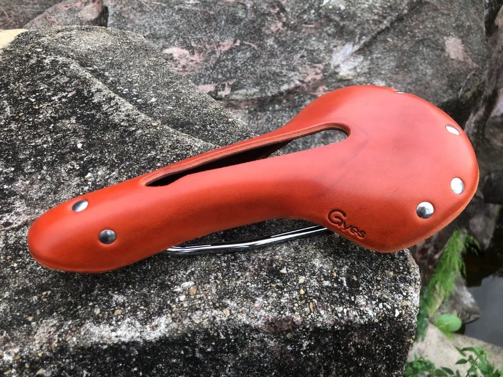 

2020 GYES SADDLE GS06H /COW LEATHER SADDLE mountain bike saddle bicycle leather saddle hollow saddle