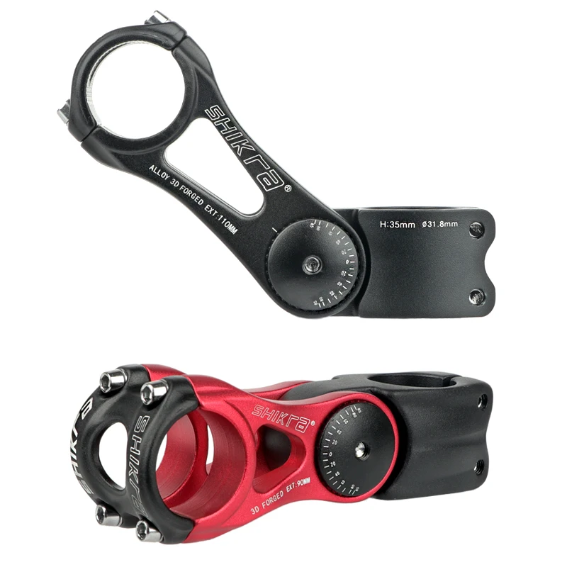 SHIKRA SK01 Bicycle Stem Mtb Power Road Mountain Bike Stem Adjustable Bridge Pipe Handlebar Table 31.8/28.6*90/110/145MM Riser