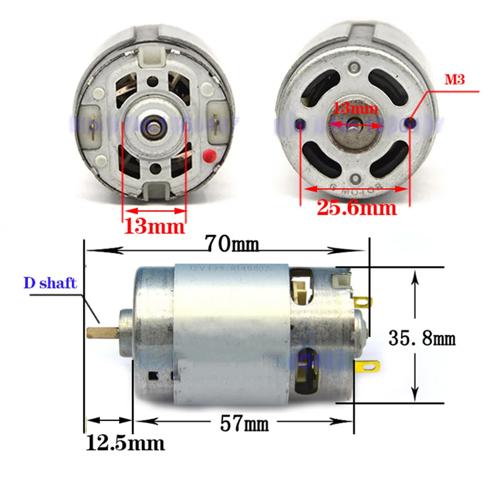 

1PC 550 DC Motor 12V High Power High Speed Motor DIY Electric Drill Motor New