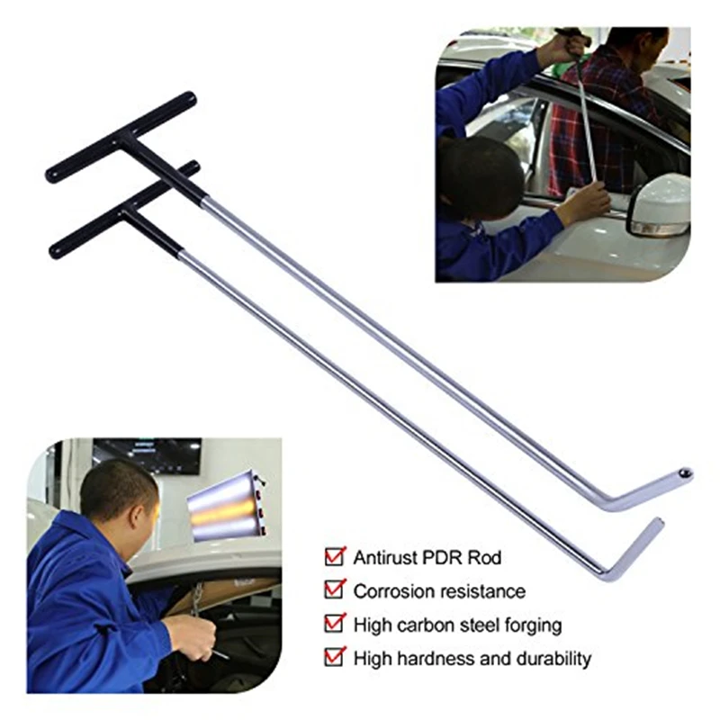 comprar Mini Ferramenta De Reparo De Amassados, 2 Pçs/set Pdr Hastes Crowbar Ferramentas De Reparo De Amassados Sem Pintura Kit De Ferramentas Pdr Para Remoção De Amassados De Carro Kit De