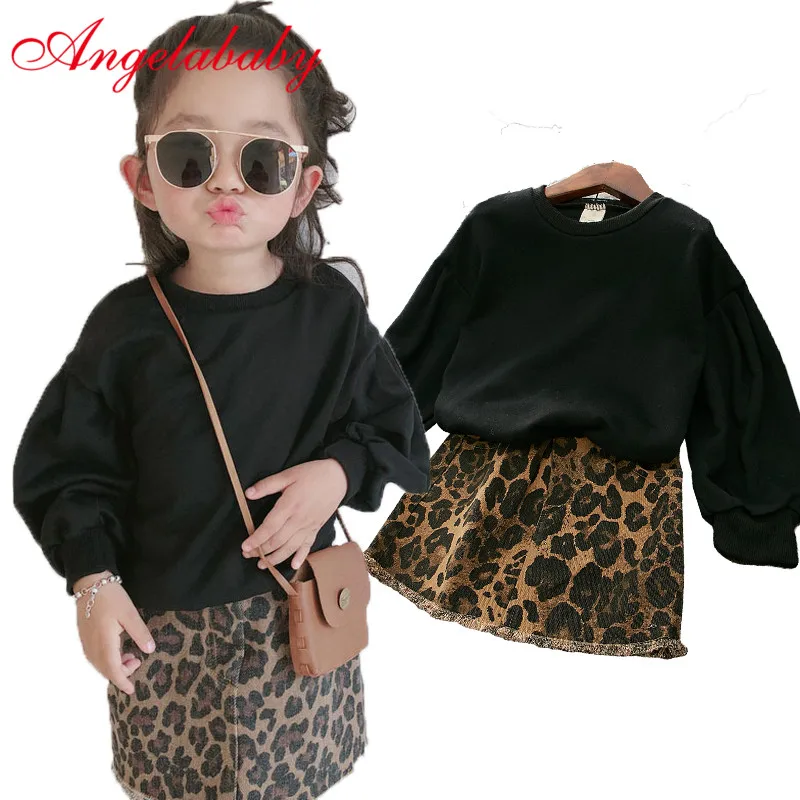 2020 детская одежда весенние комплекты одежды для девочек Топ с длинным рукавом +