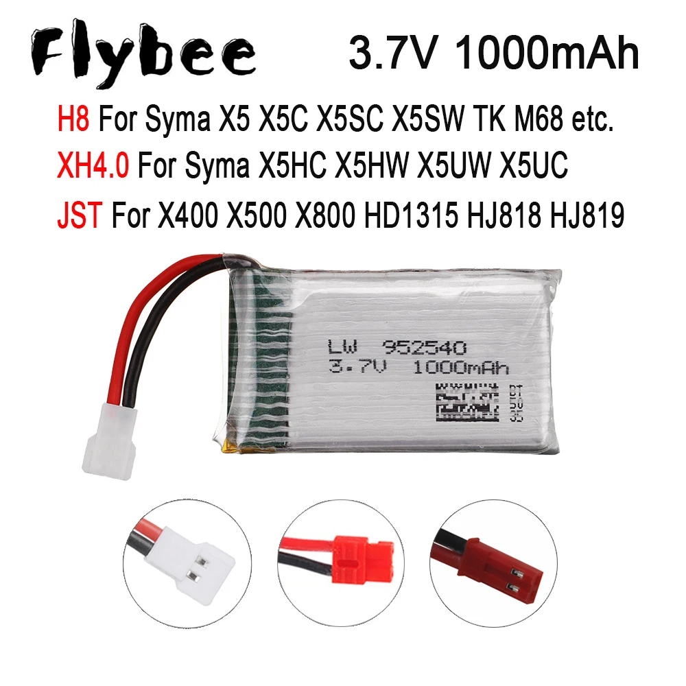 

Аккумулятор lipo для дрона, 3,7 в, 1000 мАч, для KY601S Syma X5 X5C X5SC X5SW TK M68 MJX X705C SG600 X5HC X5HW X5UW X5UC X400 X500 X800