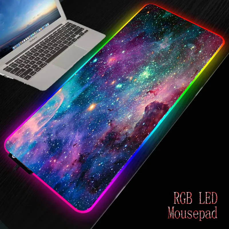 Игровой коврик для мыши XGZ Space RGB большой игровой компьютерный со светодиодной