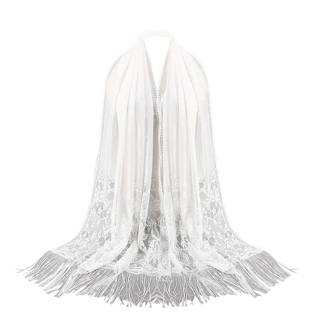 2020 Новый женский Мусульманский Исламский кисточкой Кружева полые длинный хиджаб