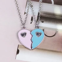 bff fashion best friend necklace women neck chain heart shaped letter alloy pendant choker friendship jewelry souvenir gift
