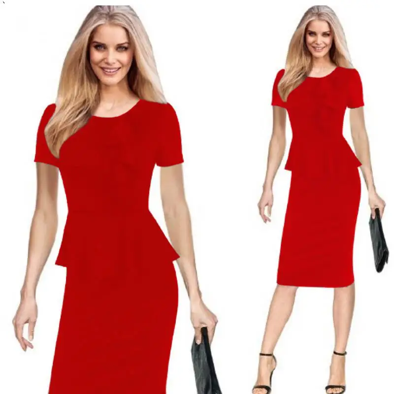Женское платье карандаш с оборками элегантное винтажное для офиса и вечеринок