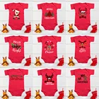 Комбинезон детский хлопковый, красный, для новорожденных мальчиков и девочек