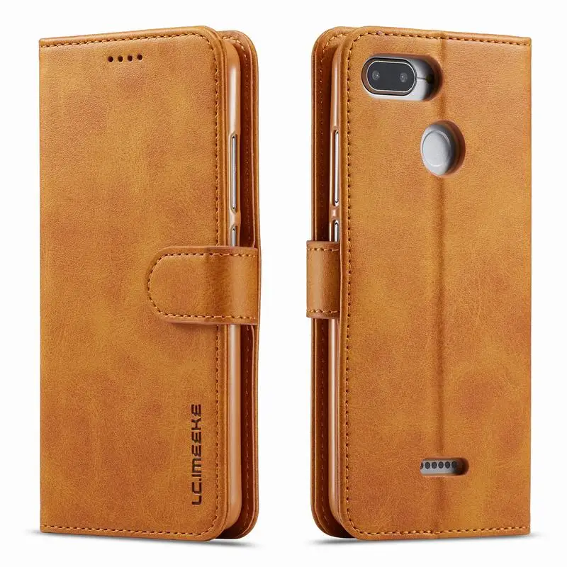 Yellow Чехол-книжка для Xiaomi Redmi 6, кожаный чехол-кошелек, Магнитный чехол для Xiaomi Redmi 6, чехол для телефона, роскошный держатель для карт - Цвет: Yellow