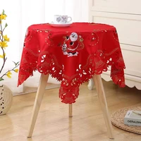 square85cm europe christmas hotel satin wedding lace embroidered table cover cloth towel kitchen tablecloth birthday party decor
