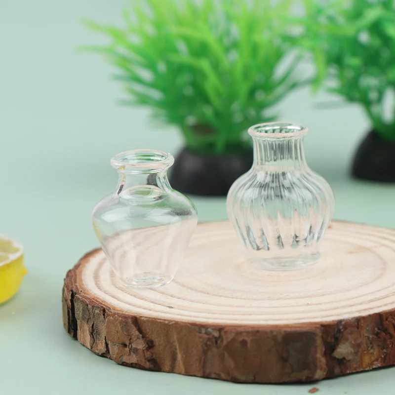 

1/12 Scale Dollhouse Miniature Glass Flowerpot Vase Model Doll House Handcrafted Decoration