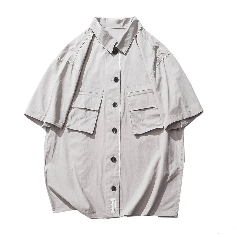 

Workwear Short Sleeve Shirt Men's Summer Trendy Ins Loose Half Sleeve Shirt Korean Style Trendy Easy Matching Coat