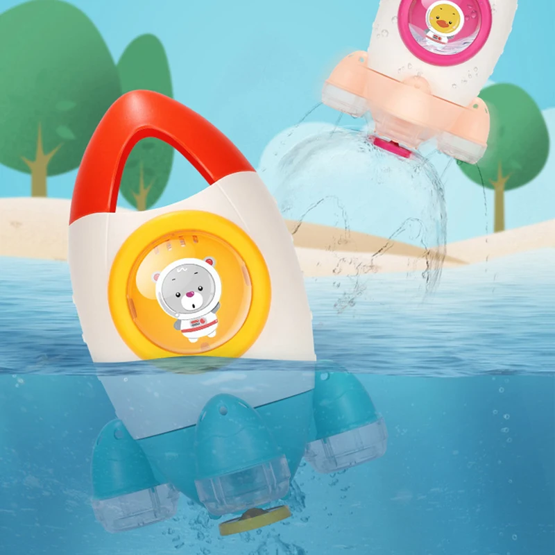 Игрушки для ванны ракетный фонтан вращающийся распылитель воды Пляжная игрушка