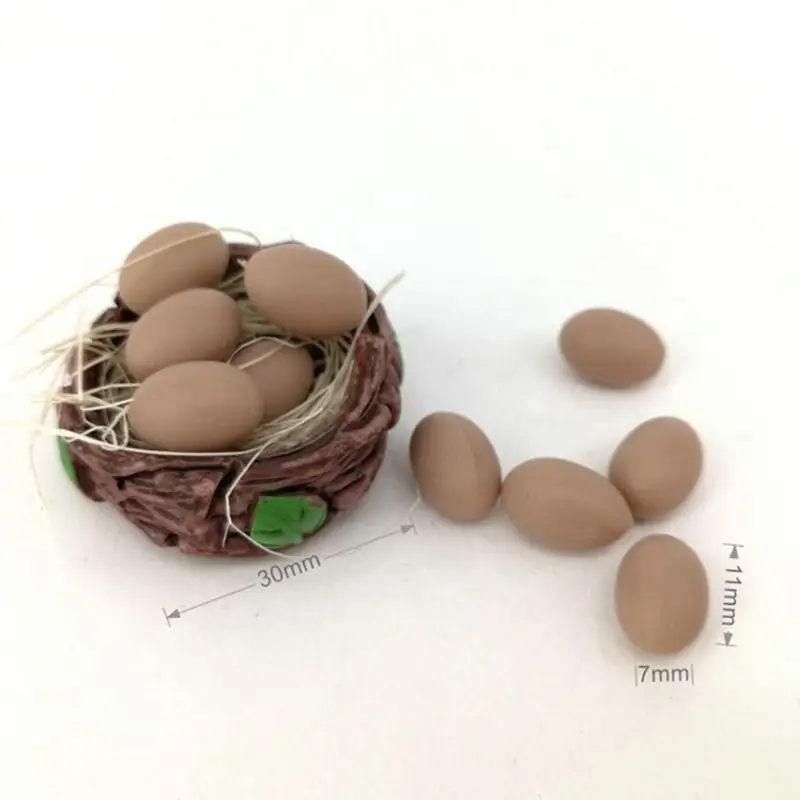Масштаб 1: 12 яиц и гнездо набор кукольный домик Миниатюрный куриный мини Декор