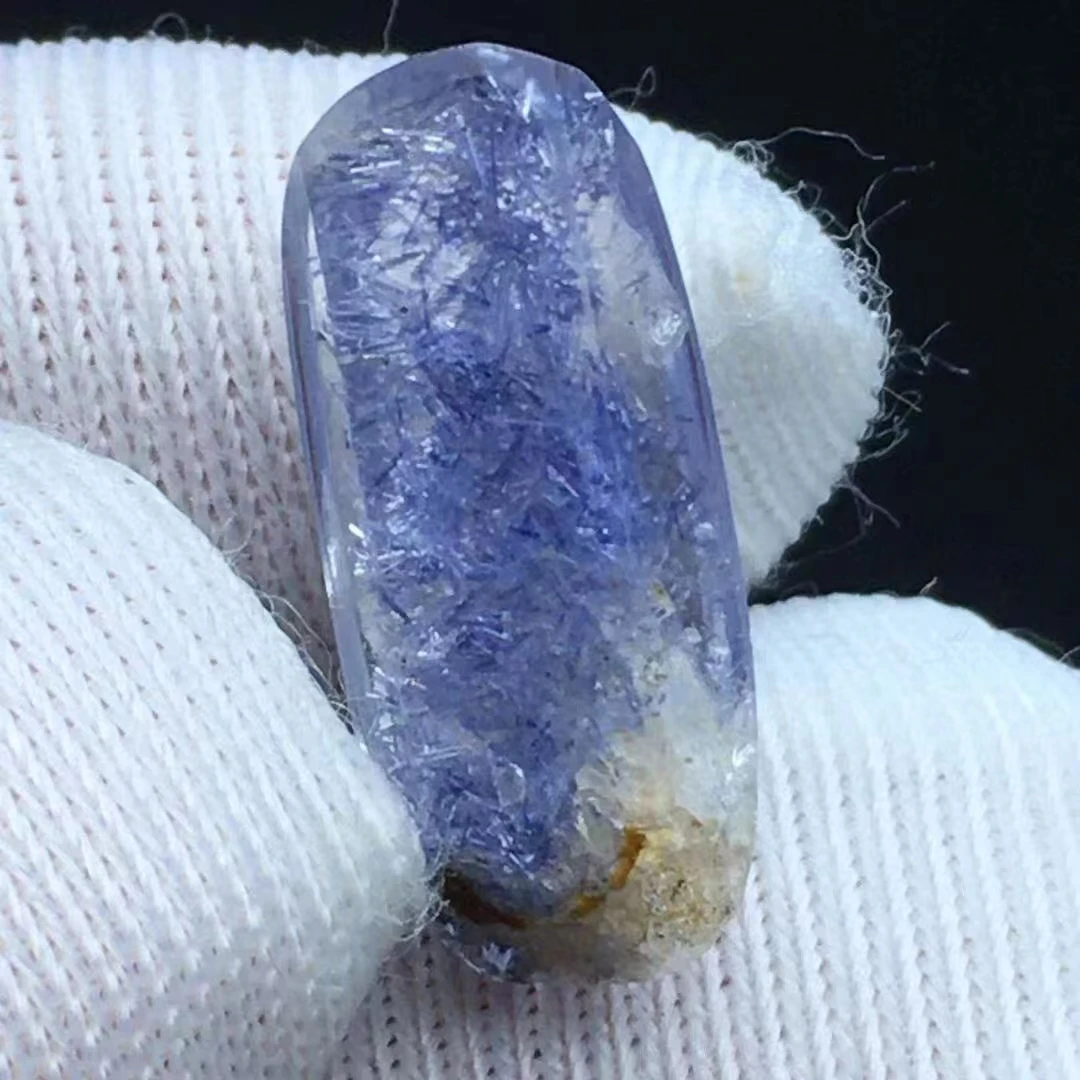 

Genuine Natural Blue Rutilated Dumortierite Quartz Pendant Oval Bead 15x6x5mm Crystal Fashion Pendant Jewelry AAAAA