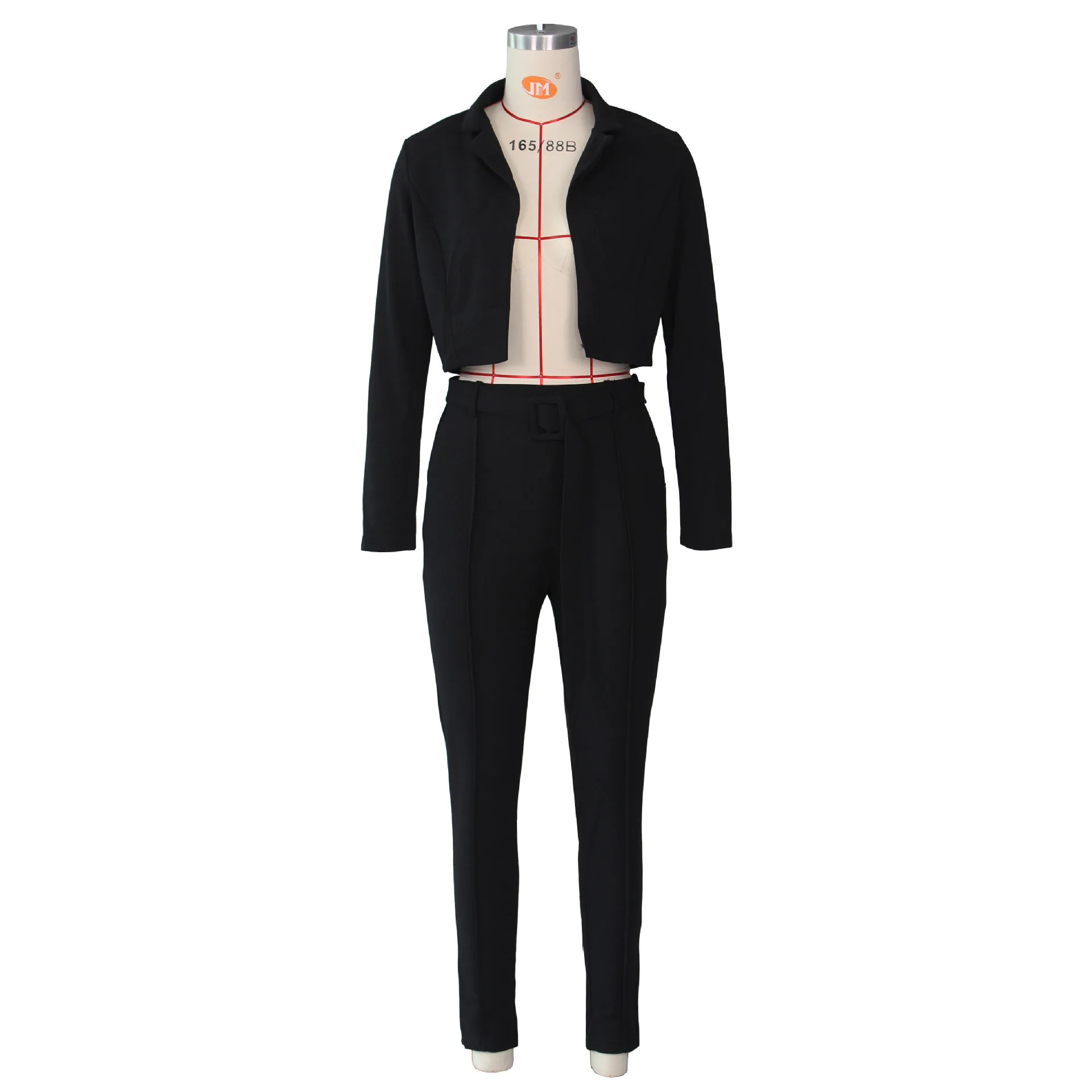 Женский комплект из двух предметов с блейзером длинные штаны высокой талией