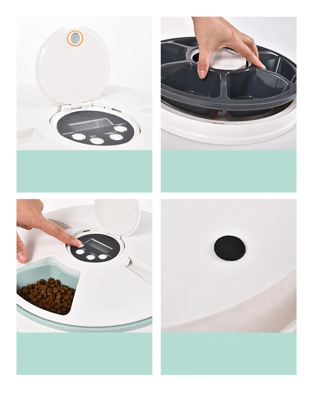 Интеллектуальная автоматическая кормушка для домашних животных с 6 приборами