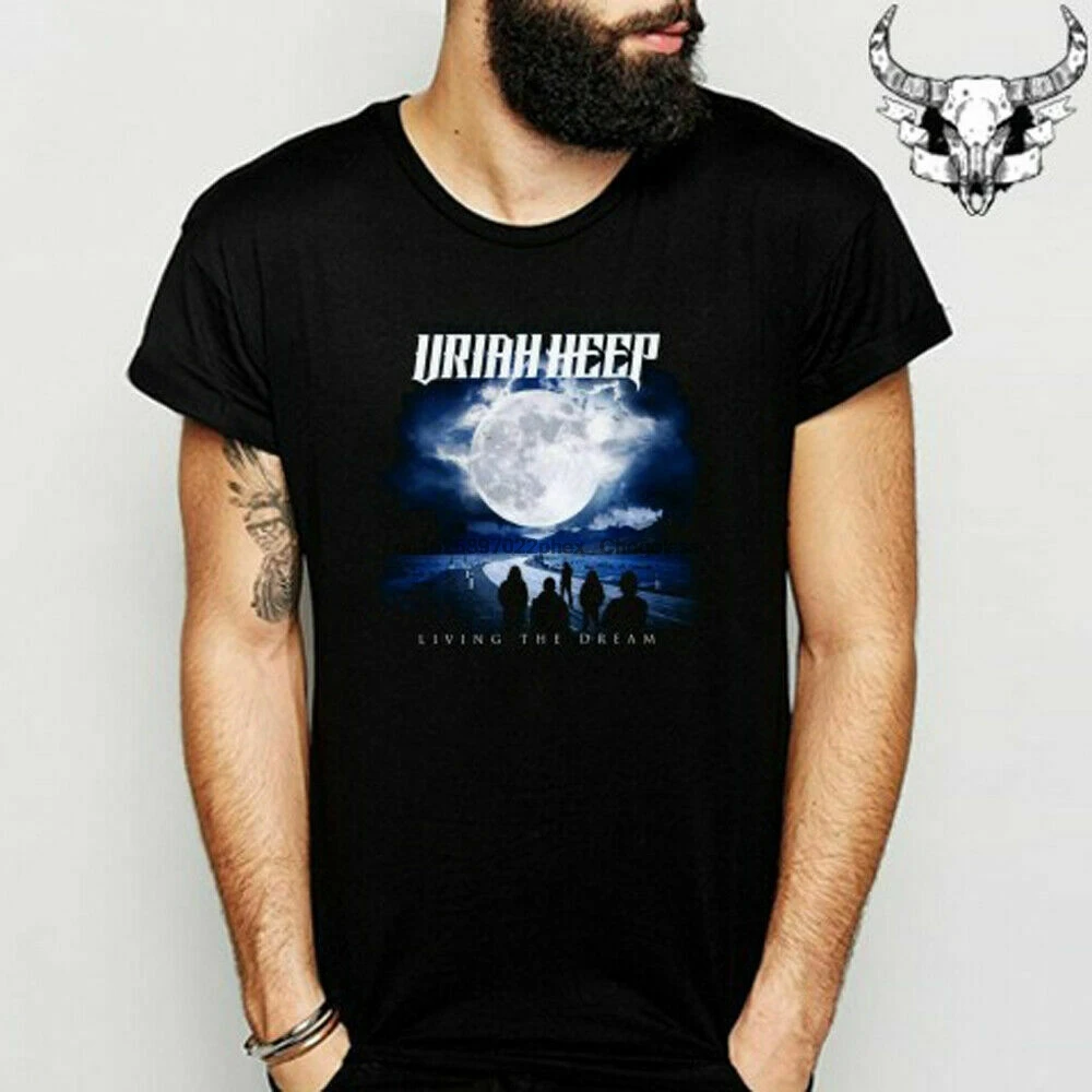 

Uriah Heep Living The Dream Rock Band Legend Mens Black T-Shirt Size S to 5XL t shirt