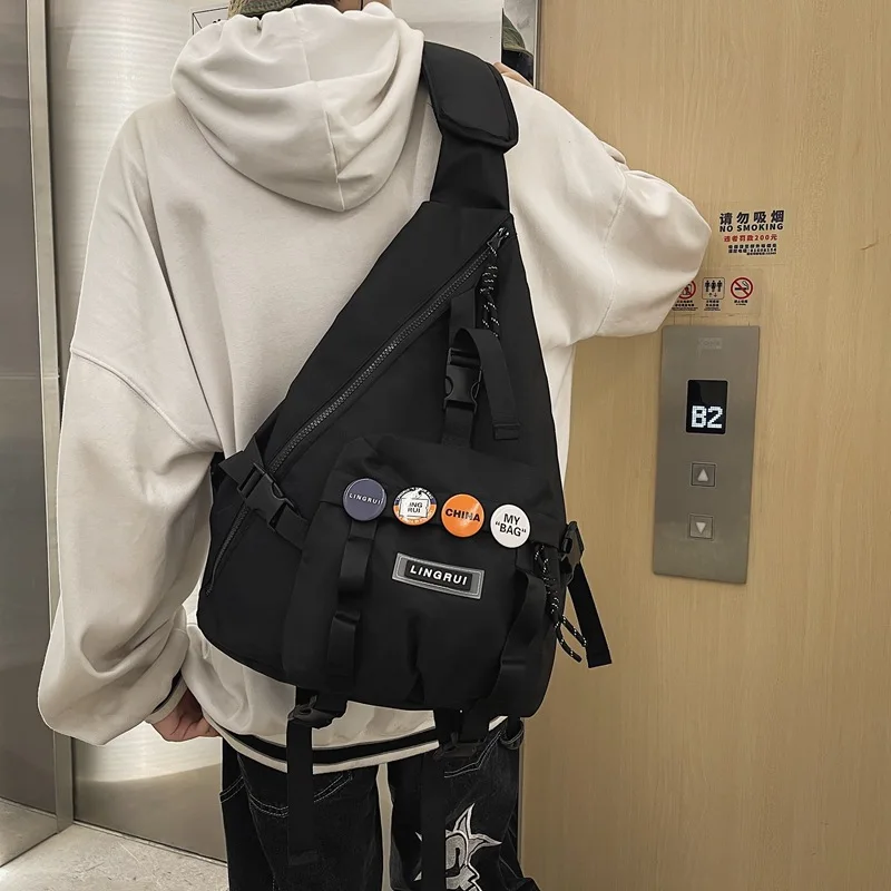 

Casual Women's Chest Bag 2021 New Sport Crossbody Bag for Couple Large Capacity Unisex Shoulder Bag Fashion Nylon Chest Pack
