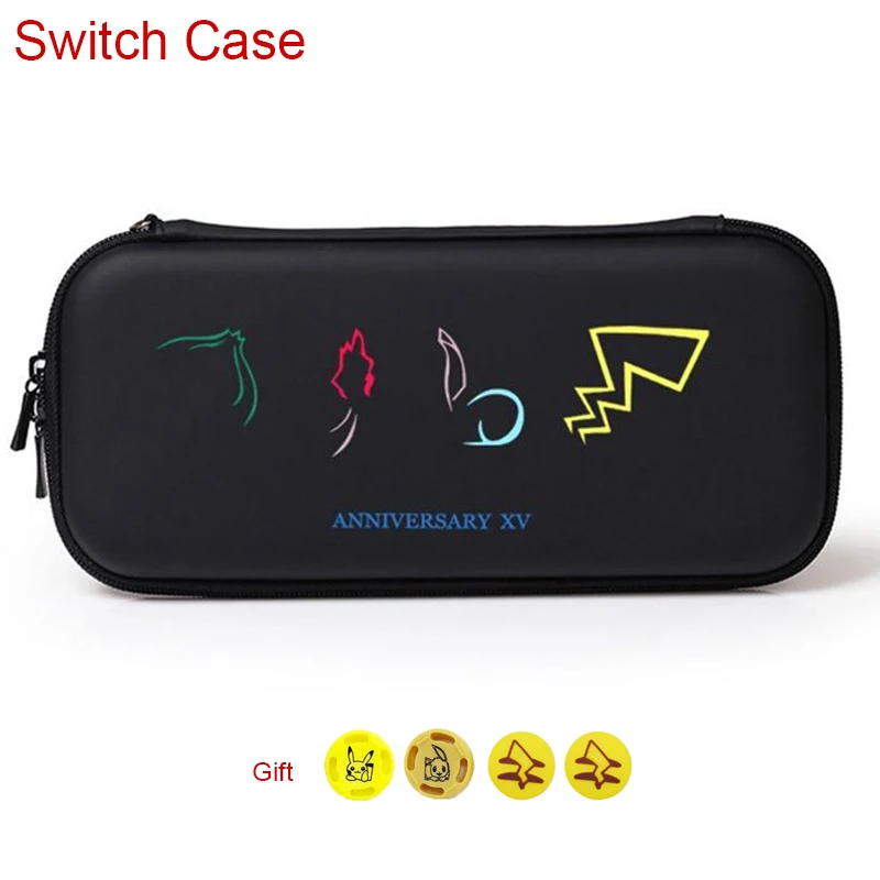 A Bag with 4gift Водонепроницаемый полиуретановый кошелек для хранения для Nintendo Switch NS консольные сумки для переноски Nintendo Switch Pikachus игровые аксессуары - Цвет: A Bag with 4gift