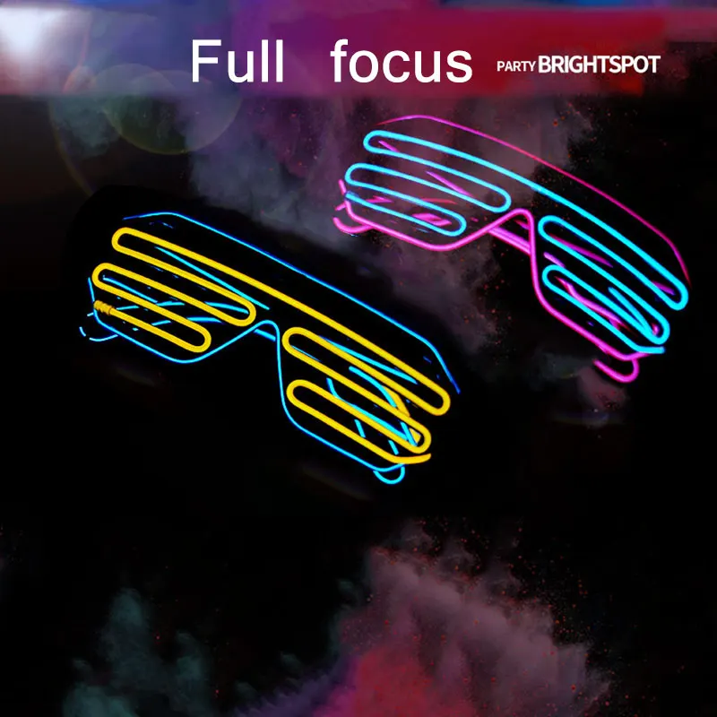 Светящиеся светодиодные очки EL Wire модный неоновый светодиодный холодный