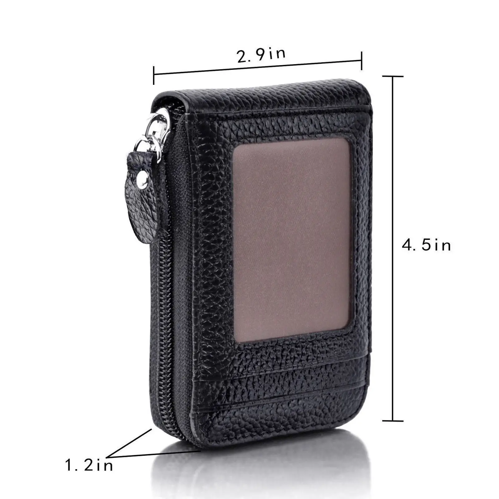 

Function Card Holder Case ID Credit Zipper Pocket New Thin Purse Money Bussiness Card Case