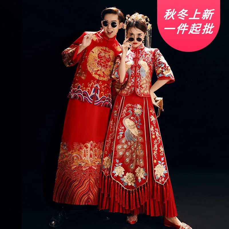 2020 Мао костюм курительная Masculino Xiuhe невесты Горячая весна свадебное платье