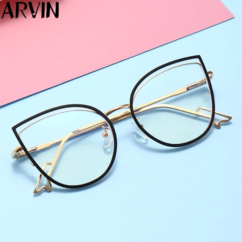 

Очки женские оптические в металлической оправе, «кошачий глаз», прозрачные, с защитой от сисветильник