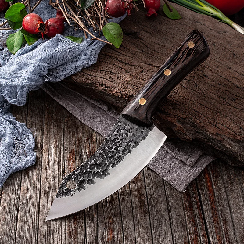 

Kitchen Boning Knife Hand Forged Universal Meat Cleaver Butcher Knife Wooden Handle Outdoor Camping Knives Hunting Tool