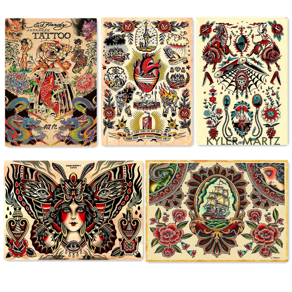 Творческие татуировки иллюстрация настенная бумага искусство на стену античный