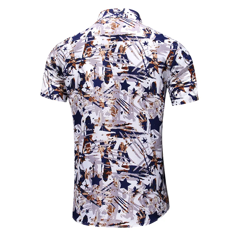 

Loldeal Men Short Sleeve Shirts Fashion Casual Slim Fit Soft Polyester Single Breasted