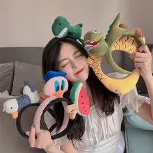 Accessoires coréens, bandeau requin dinosaure lapin carotte, lavage drôle du visage, bandes de cheveux, ensemble de cheveux, décor pour lunette de cheveux, accessoire pour cheveux  (4)