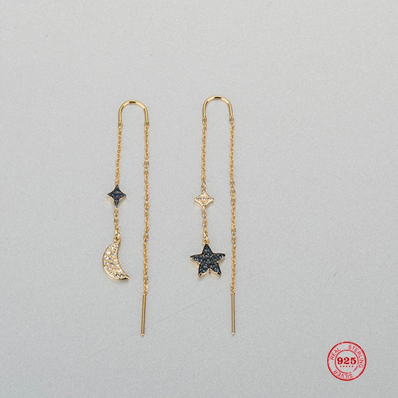 

2020 New Fashion Charm Sterling Silver Original 1:1 Copy, Star Moon Glamour Fashion Earrings Women Luxury Jewelry Gifts