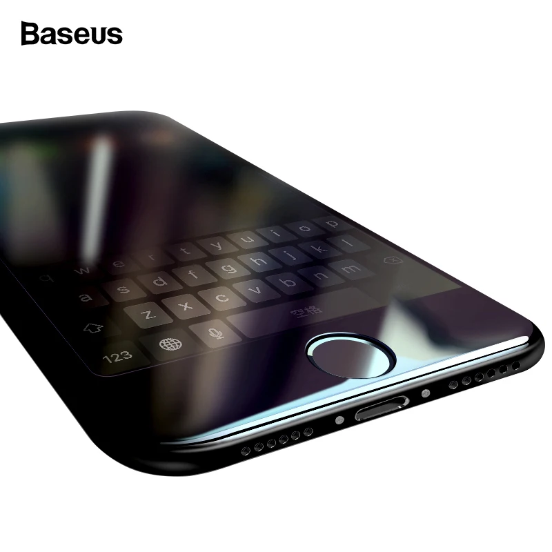 Baseus 7D защита экрана закаленное стекло для iPhone 8 7 Plus 0,3 мм переднее изогнутое полное покрытие краев Закаленное стекло Защитная пленка