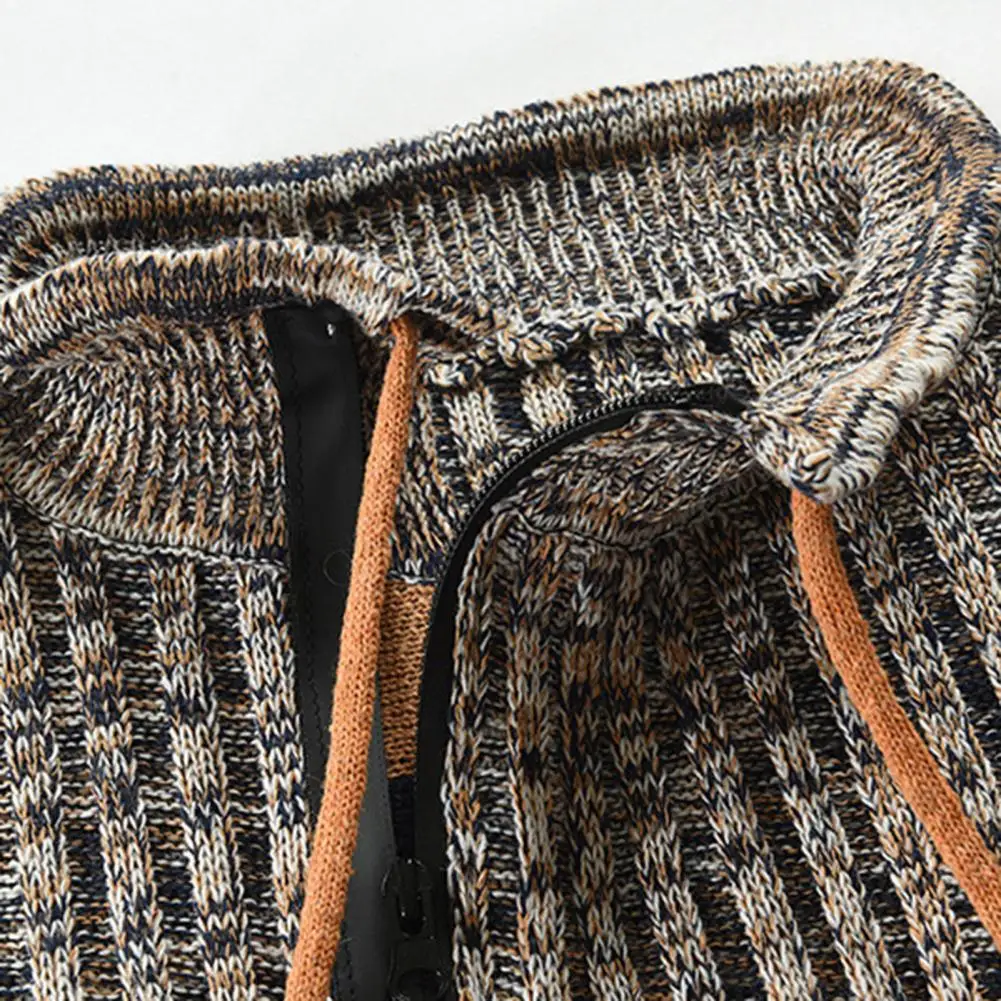 Модный мужской свитер с длинным рукавом и воротником средней длины на осень зиму