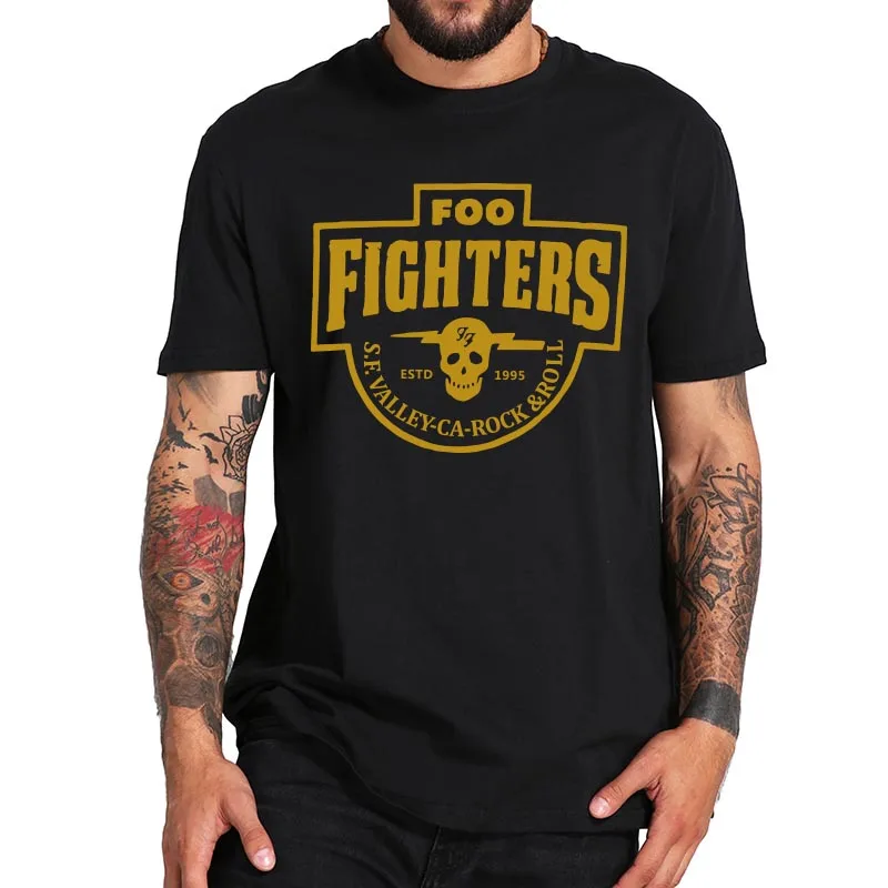 

Foo Fighters ESTD 1995 T Shirt Post Grunge Famous Rock Band T-Shirt Short Sleeve Crew-neck 100% Cotton Tee Tops