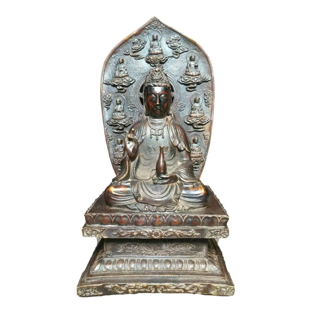 

LaoJunLu Returning Old Copper Tires From Nepal [Jingbo Guanyin Bodhisattva] One Imitation antique bronze masterpiece