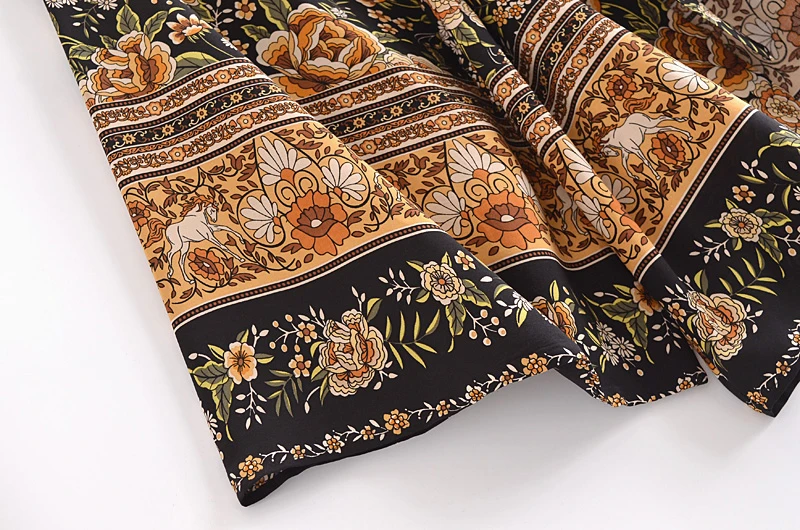 Винтажный шикарный женский пляжный богемный рукав летучая мышь с цветочным