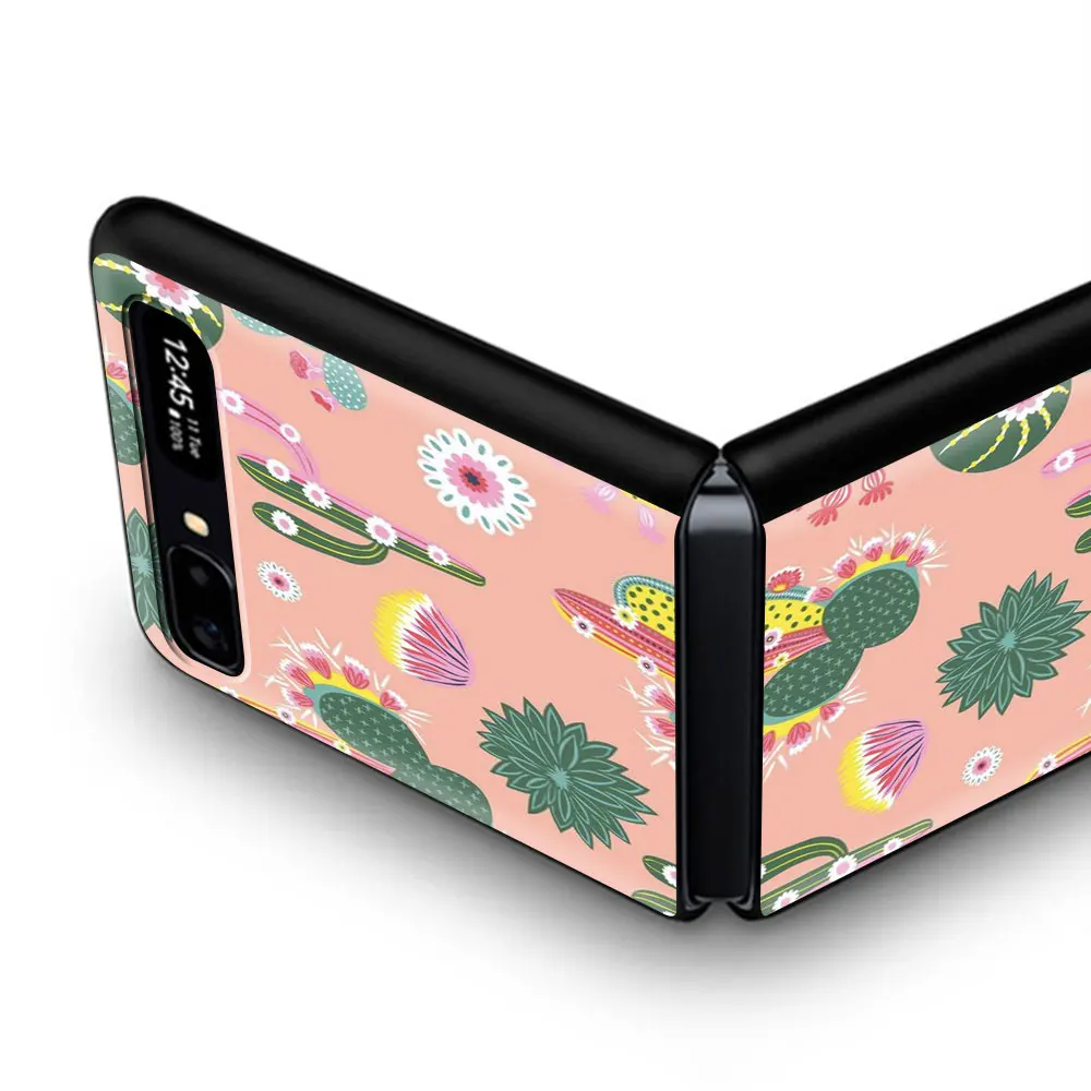 

Coque Case for Samsung Z Flip Pattern Hard Black Shell for Samsung Z Flip 5G Phone Cover Shell Fundas Cute Cartoon Vactus