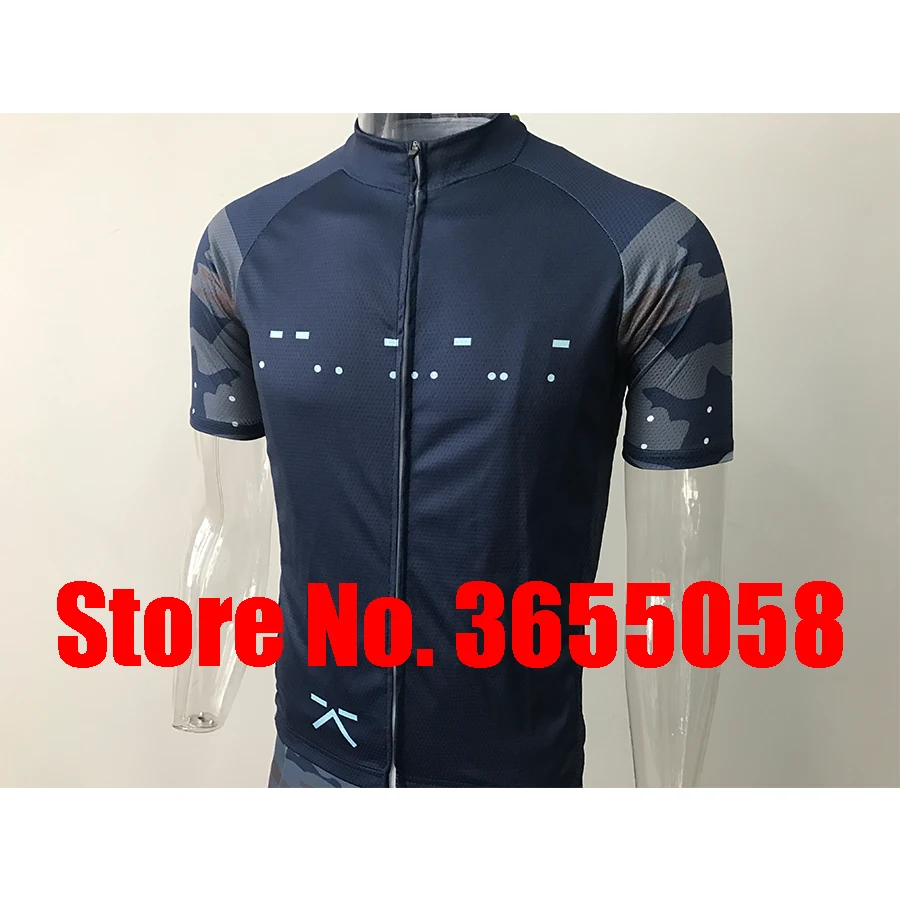 Мужской комплект одежды для велоспорта голубой из Джерси с коротким рукавом и