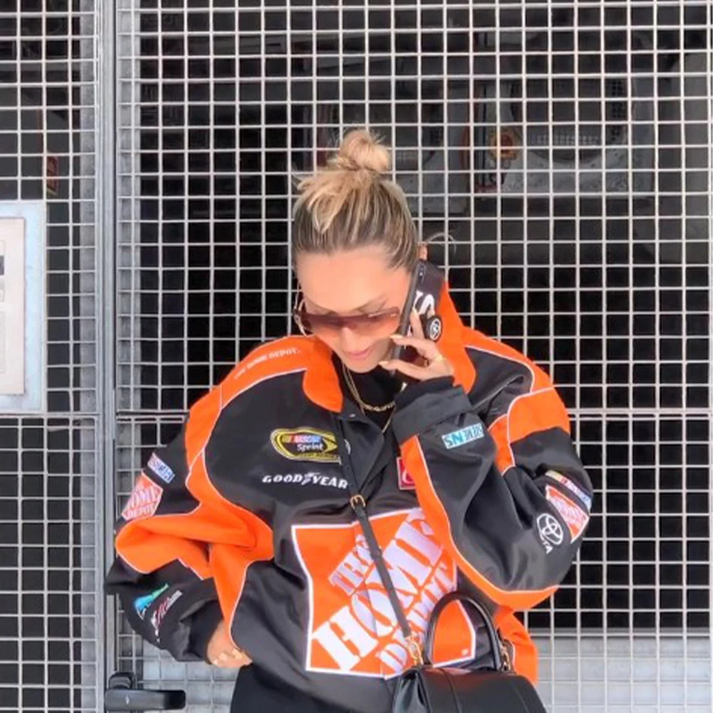 Куртка женская оверсайз с принтом бейсбольная куртка в готическом стиле стиль