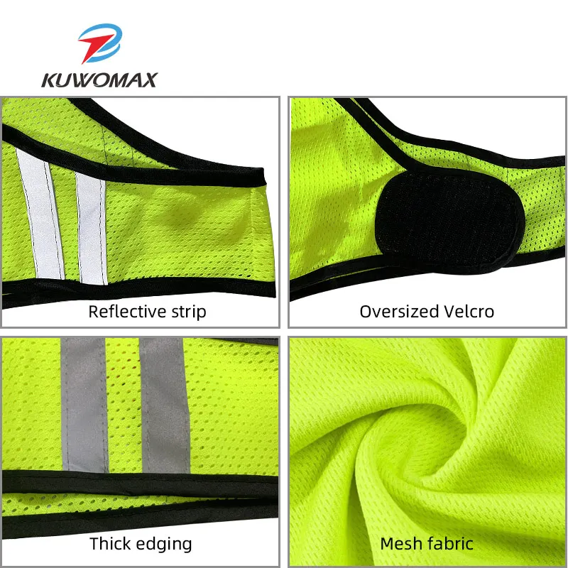 

KUWOMAX Outdoor Night Riding Running Reflective Vest with Back Zipper Pocket Cycling Vest Other Outdoor Sports At Night Safe
