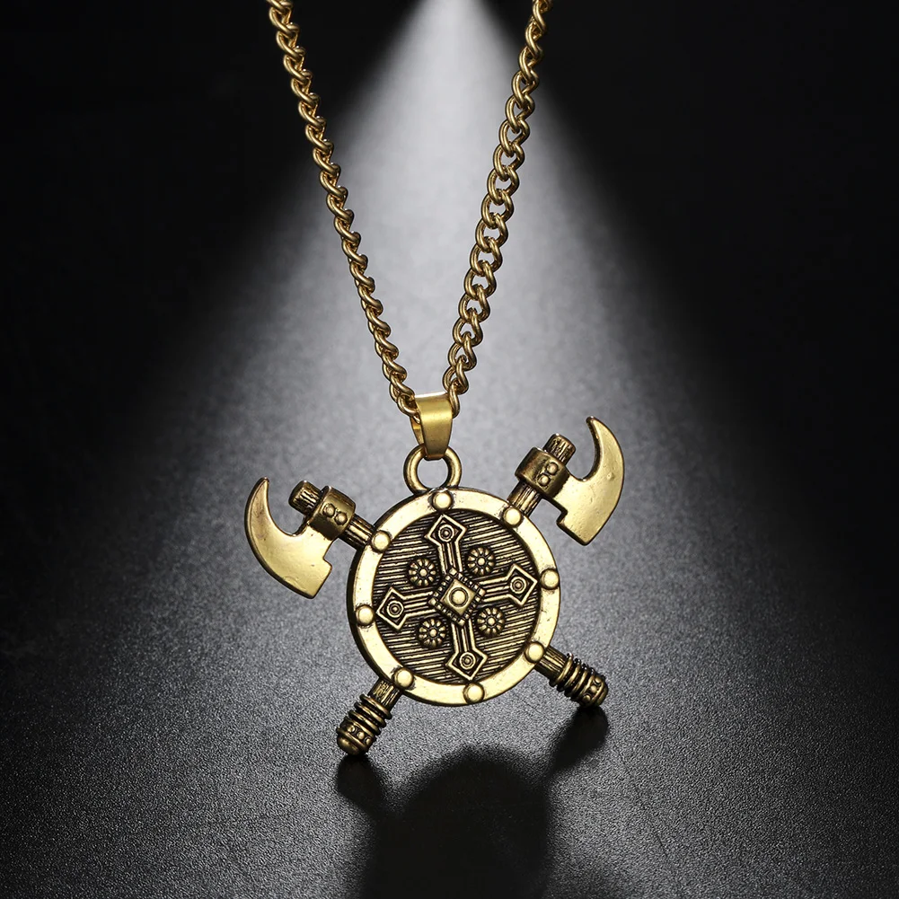 Двойное топорное ожерелье Dawapara с крестом викингов Гладиатор средневекового
