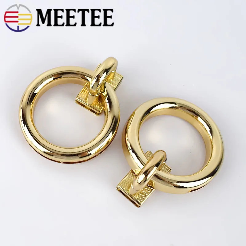 Meetee 2/5 шт. ручной работы аксессуары оборудования сумки металлическим замком застежкой Круглый Поворотный замок пряжки с зажимом DIY декоративная сумочка аксессуары