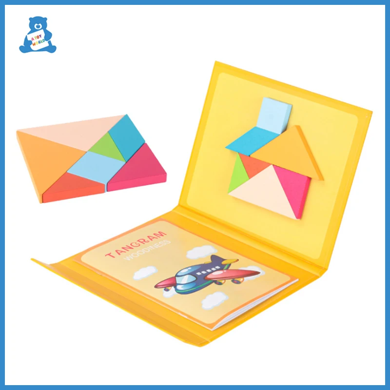 Детские игрушки Магнитные 3D головоломки красочные геометрические формы Танграм