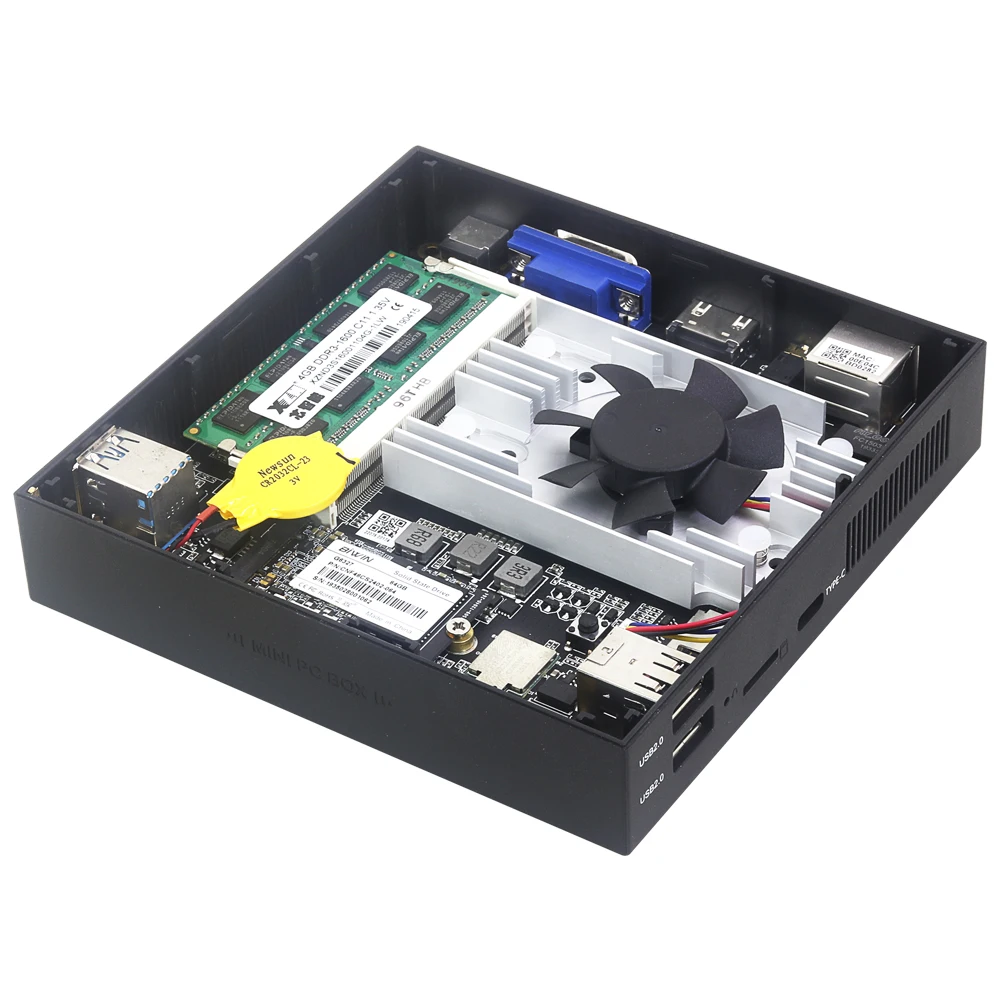 Ультратонкий мини ПК Встроенный Intel Celeron J3455 четырехъядерный HDMI M.2 SSD Windows 10 linux HTPC