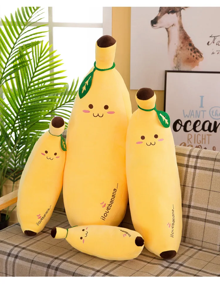 Креативная вниз хлопок имитация фруктов подушка банан милая плюшевая игрушка